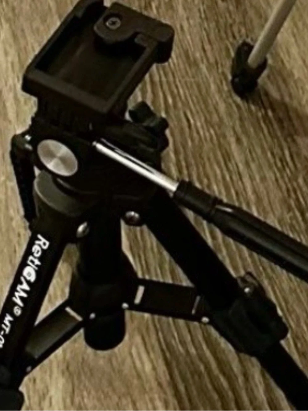 4 Items -Magnetic Selfie Stick, silver tripod, Tabletop Tripod, black tripod
